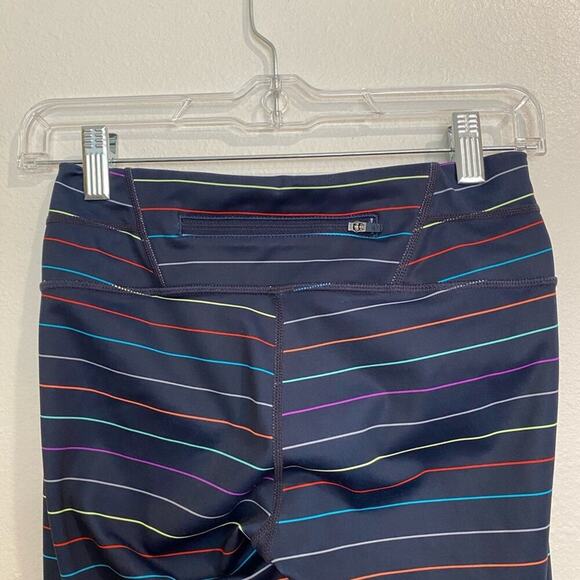 Athleta Multi Color Sonar Stripe Rainbow Crop Leggings Sz XS - Picture 9 of 12